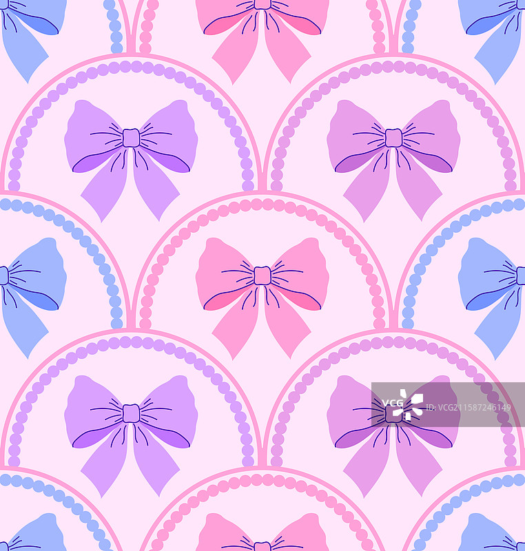 色彩缤纷的蝴蝶结无缝图案图片素材