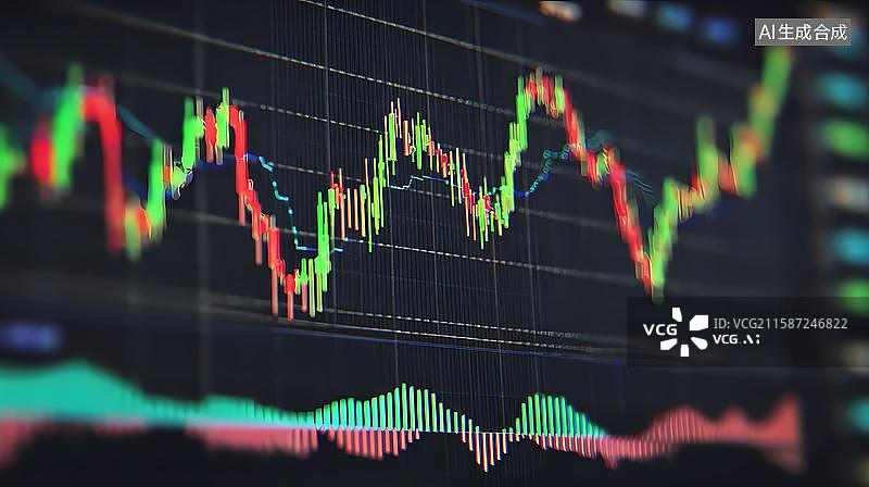 【AI数字艺术】股市主题红绿色背景图片素材
