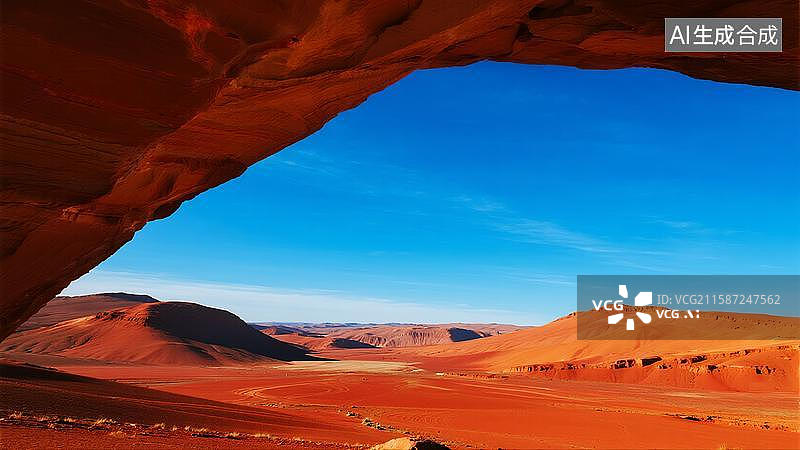 【AI数字艺术】视觉冲击红色地形山地貌独特地形图片素材