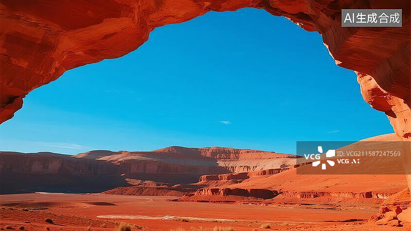 【AI数字艺术】视觉冲击红色地形山地貌独特地形图片素材