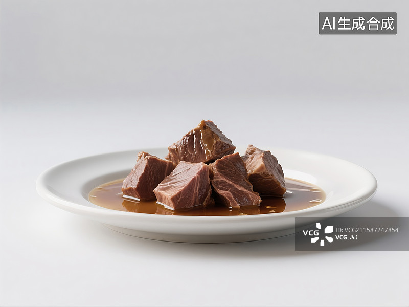 【AI数字艺术】碟子里的美味牛肉块图片素材
