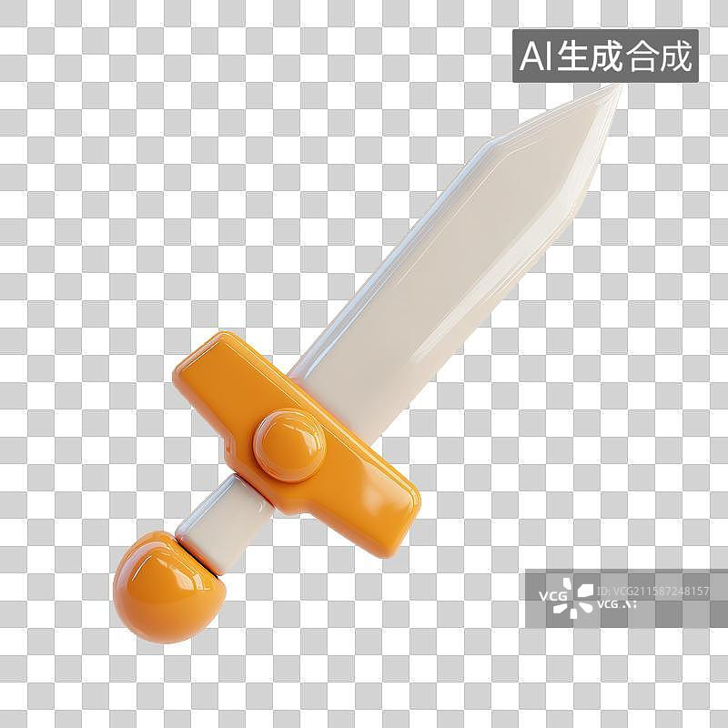 【AI数字艺术】橙色手柄的玩具剑图片素材