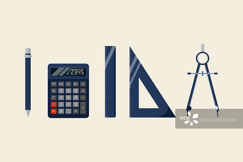 几何绘图测量的数学工具图片素材