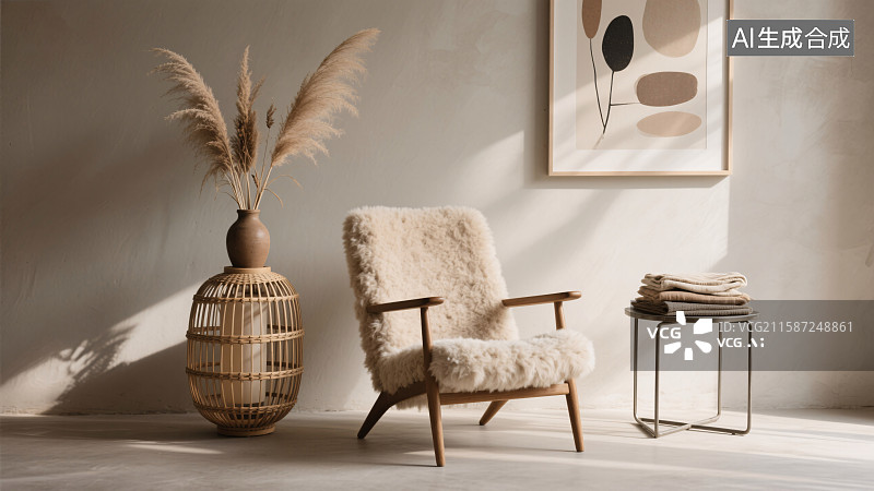 【AI数字艺术】侘寂风的静谧角落图片素材