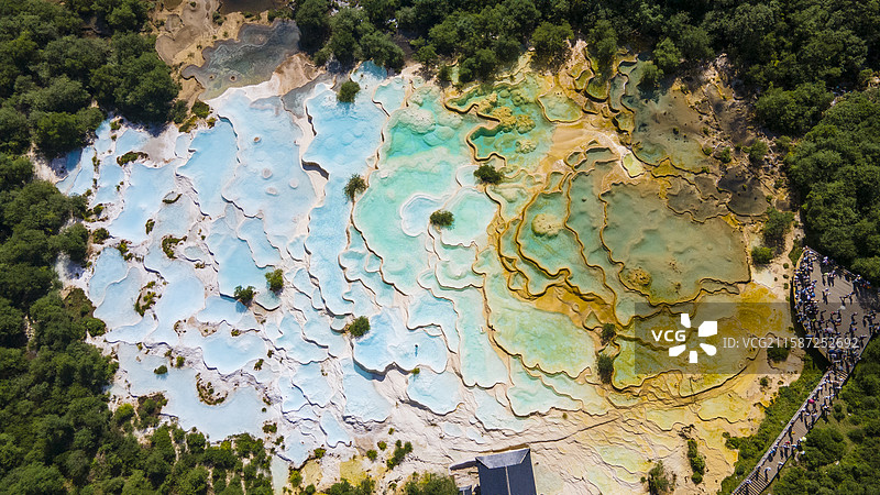 黄龙-五彩池-夏图片素材