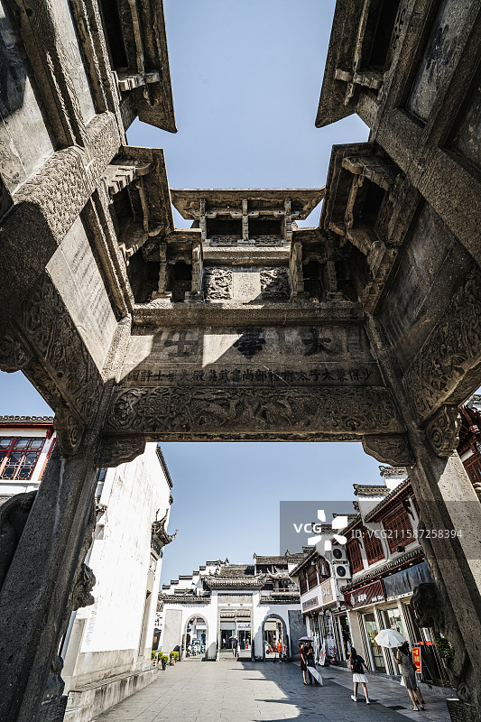 安徽徽州古城许国石坊古建筑图片素材