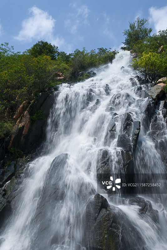济南黄巢瀑布近景图片素材