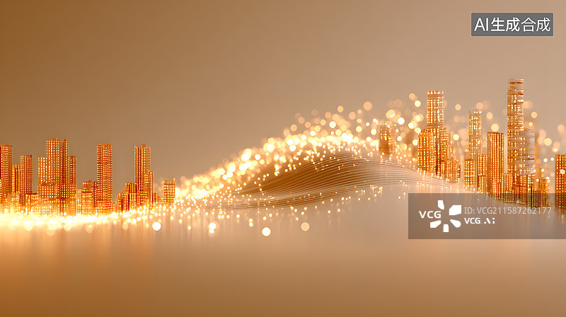 【AI数字艺术】梦幻金辉图片素材