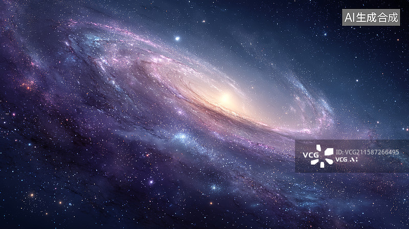 【AI数字艺术】螺旋星系在深邃的宇宙中旋转图片素材