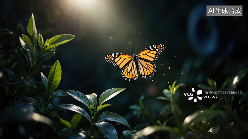 【AI数字艺术】蝴蝶飞舞自然之美图片素材