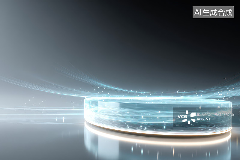 【AI数字艺术】发光展示台未来科技悬浮场景图片素材