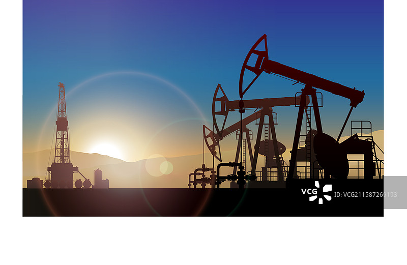抽油机土地原油钻井平台塔架油图片素材