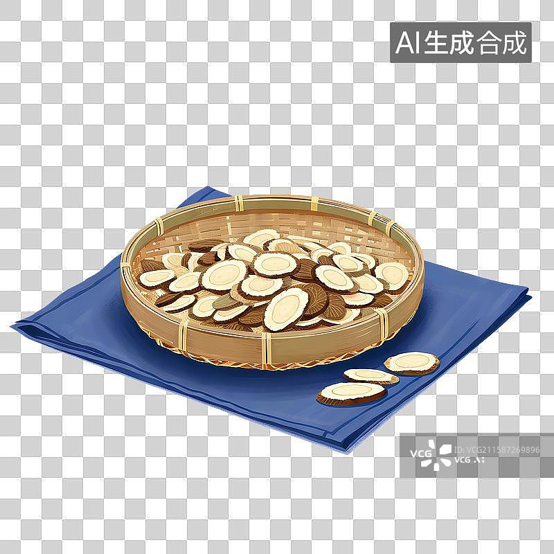【AI数字艺术】国风手绘插画，甘草，甘草切片，中药，中医，免抠元素图片素材