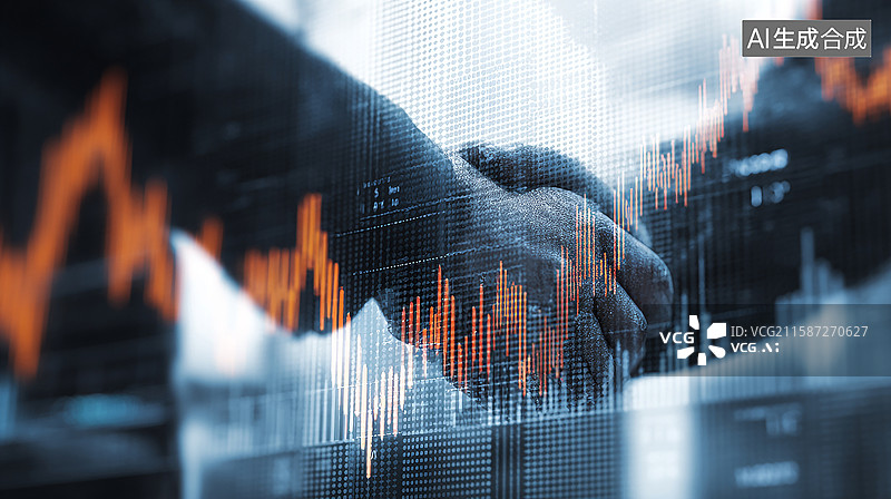 【AI数字艺术】金融合作，商业握手图片素材