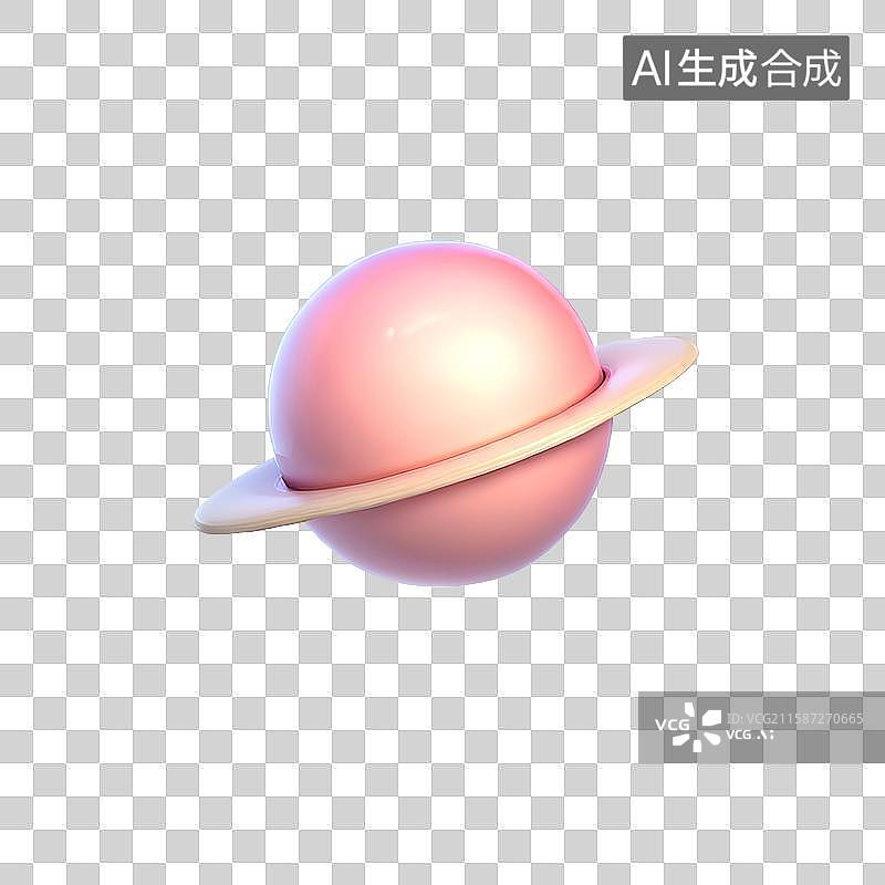 【AI数字艺术】3D渲染，一颗粉色星球，行星，球体，宇宙天体科学免抠元素图片素材