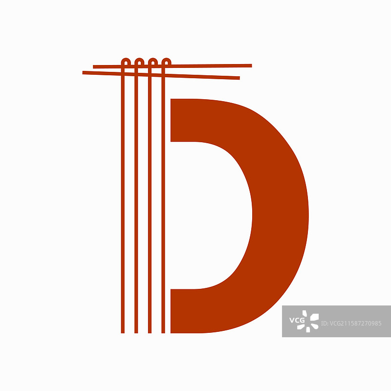 字母D面条logo设计概念与面条图片素材