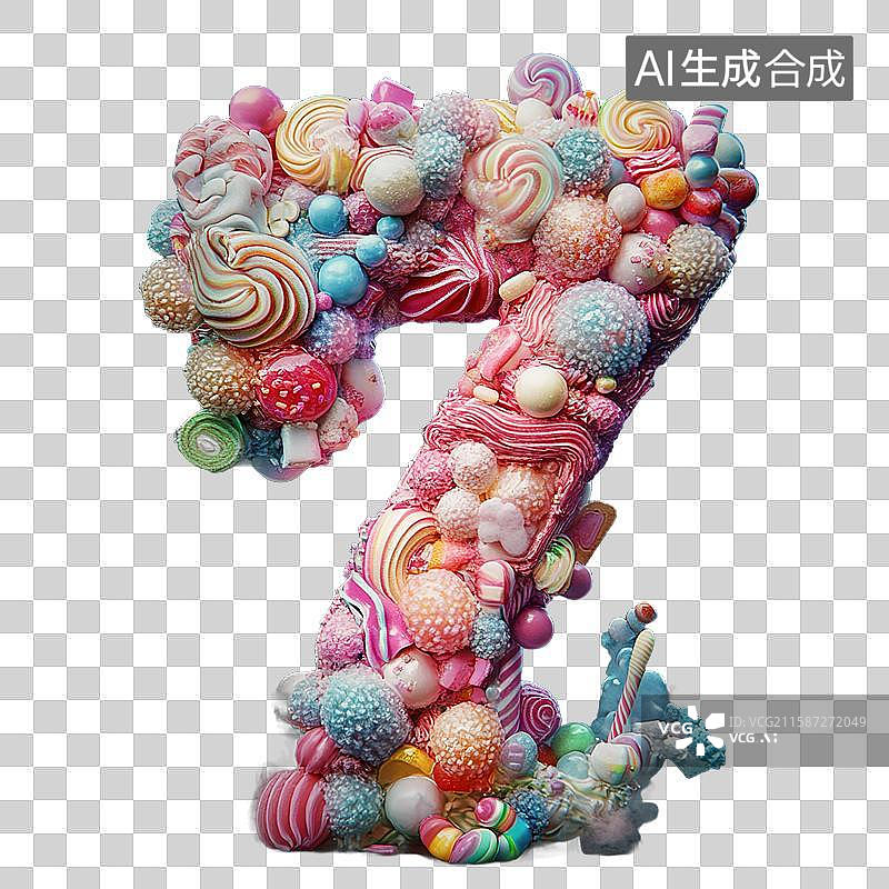 【AI数字艺术】奶油风数字7图片素材