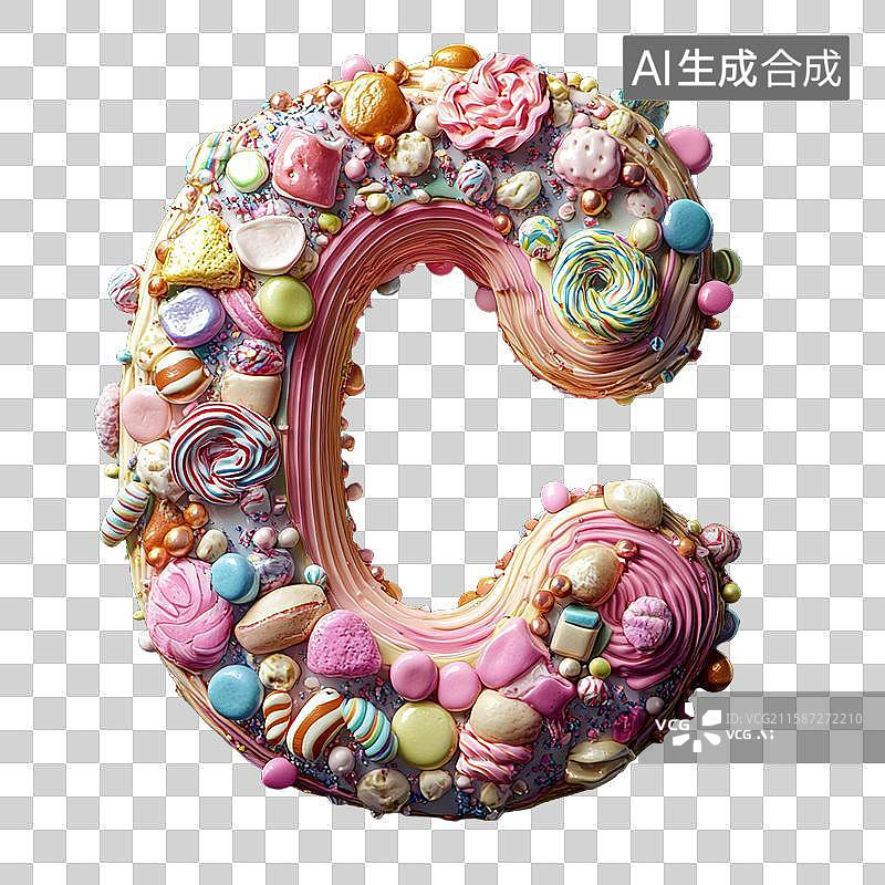 【AI数字艺术】奶油风字母c图片素材