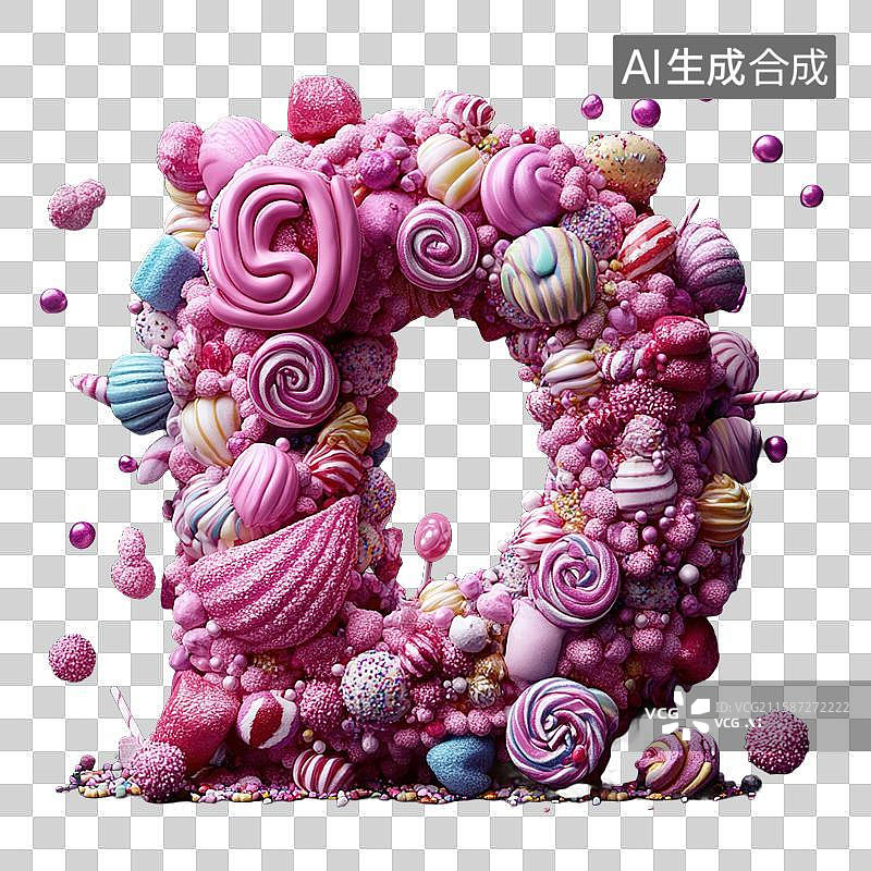 【AI数字艺术】奶油风字母d图片素材