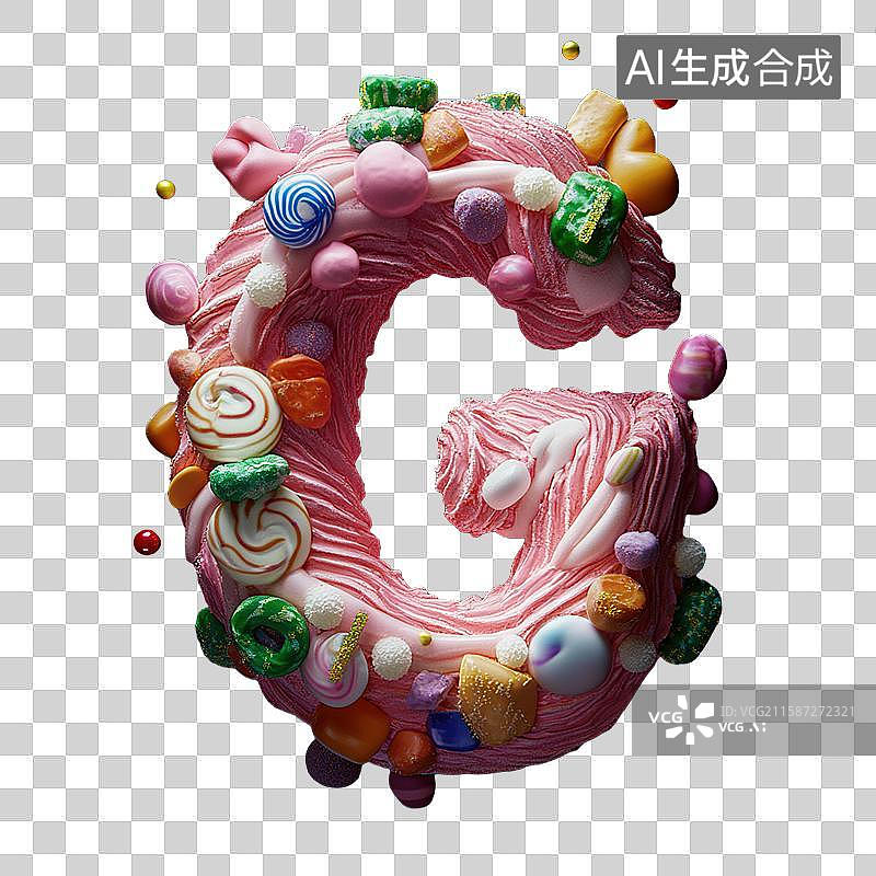 【AI数字艺术】奶油风字母g图片素材