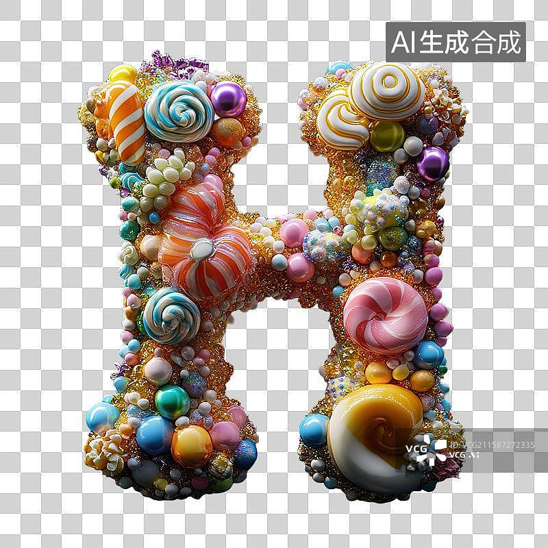 【AI数字艺术】奶油风字母h图片素材