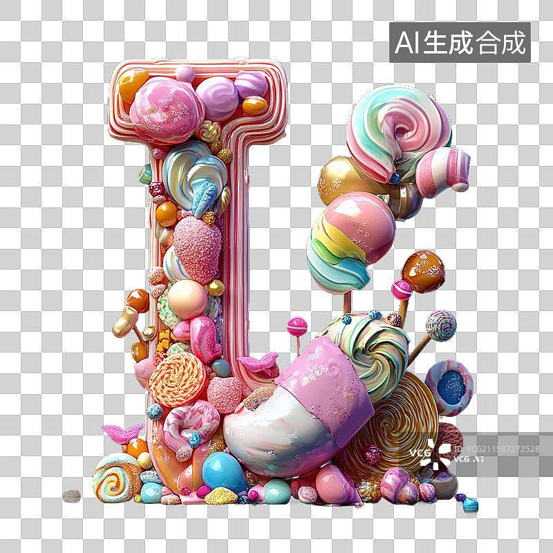 【AI数字艺术】奶油风字母l图片素材