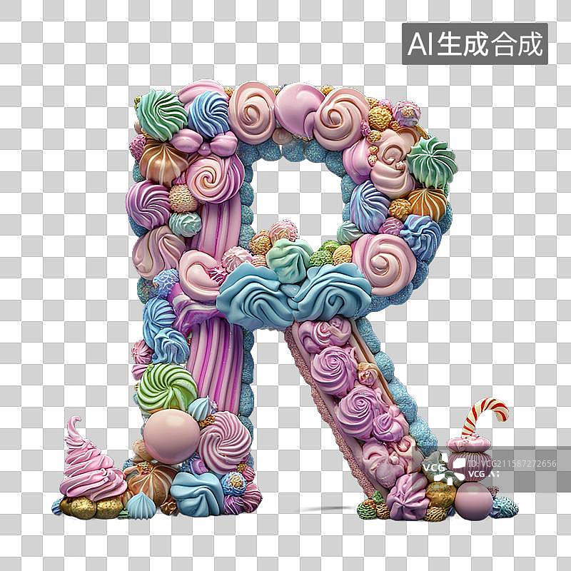 【AI数字艺术】奶油风字母r图片素材