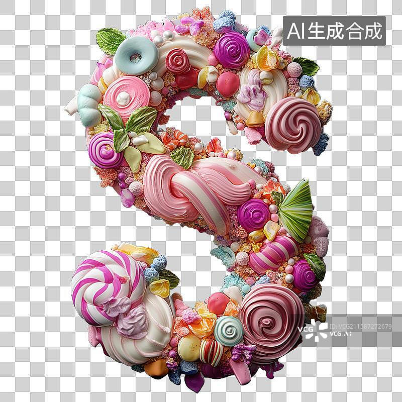 【AI数字艺术】奶油风字母s图片素材