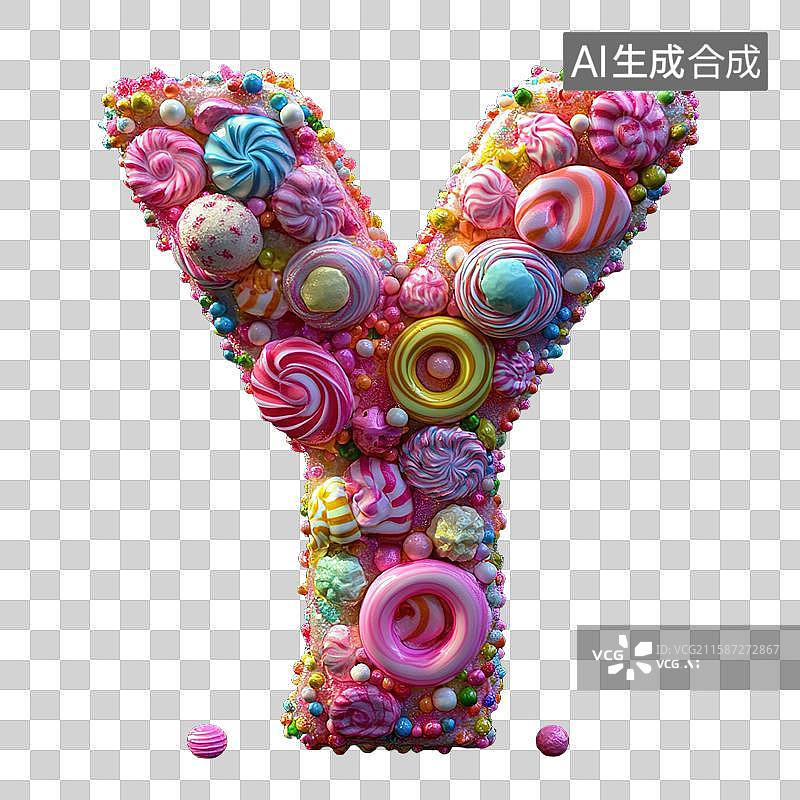 【AI数字艺术】奶油风字母y图片素材