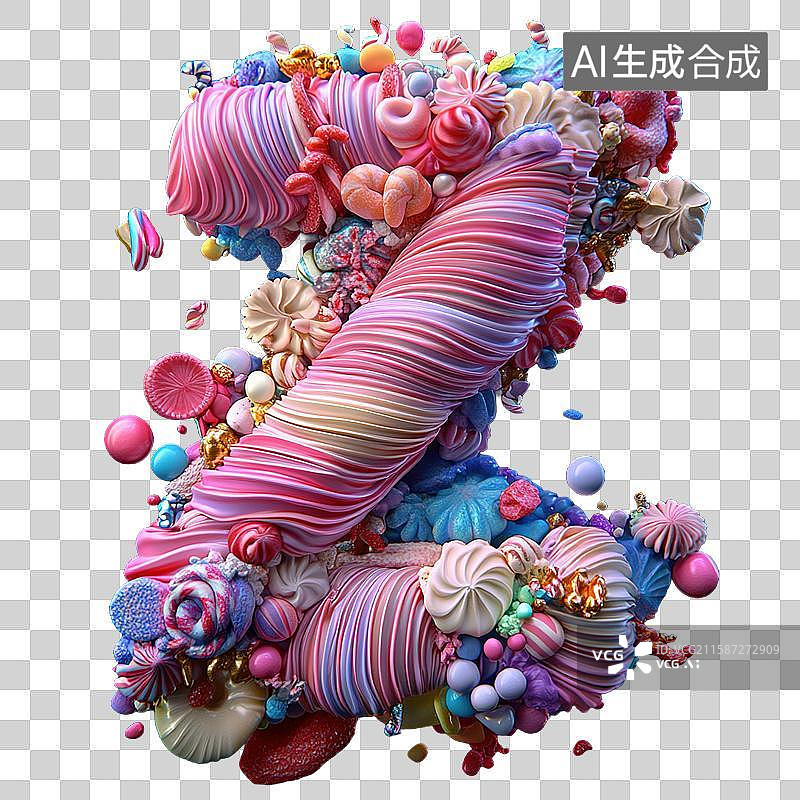 【AI数字艺术】奶油风字母z图片素材