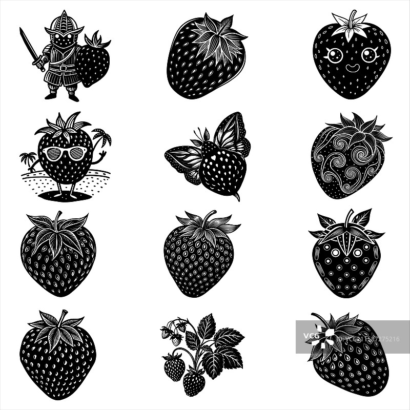 草莓束图片素材