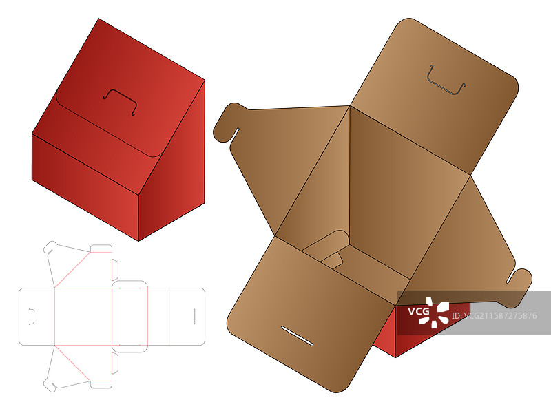 盒子包装模切模板设计 3D 效果图图片素材
