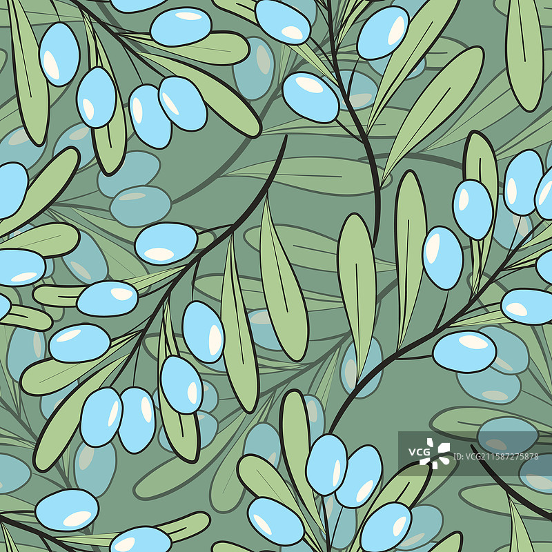 无缝图案与天然新鲜的沙棘图片素材