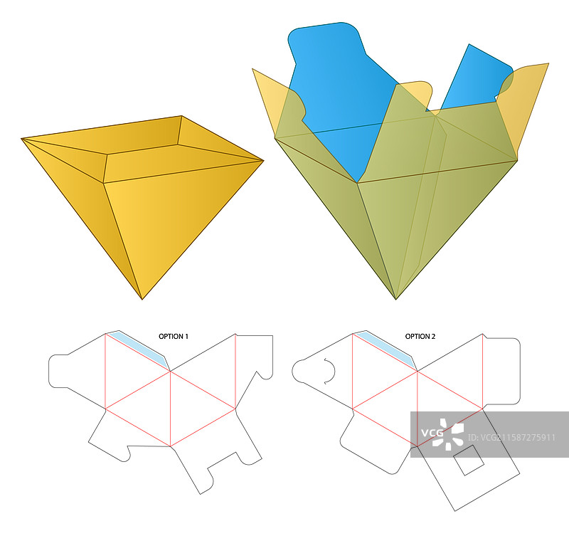 盒子包装模切模板设计 3D 模型展示图片素材