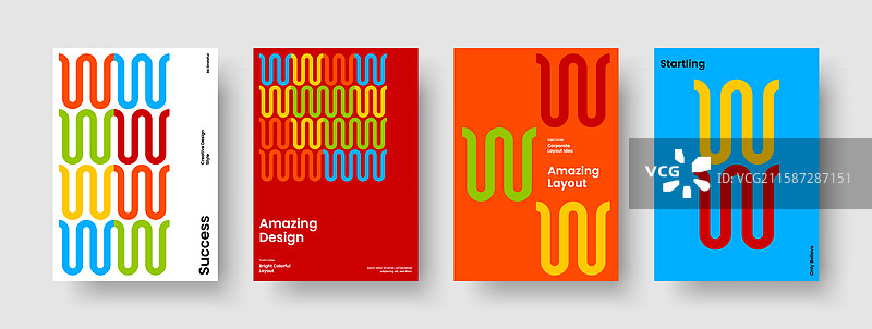 几何图形宣传册模板创意传单布局图片素材