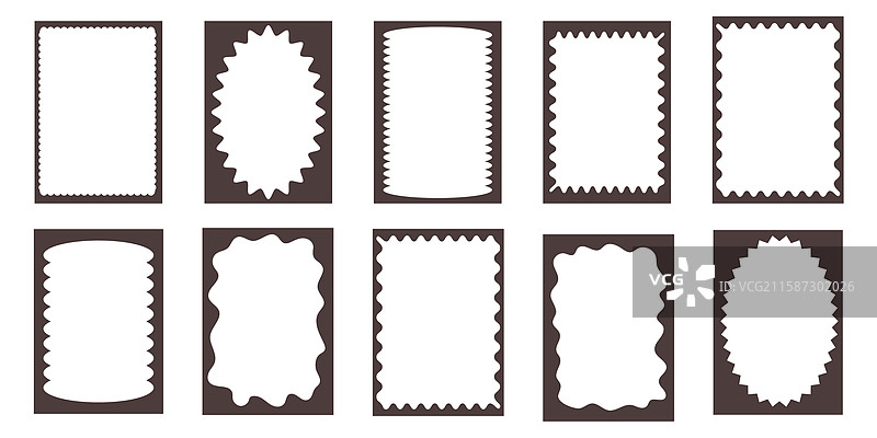 波浪形边缘的锯齿框文本框图片素材