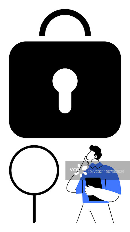 与巨人一起制定数据保护策略的人图片素材