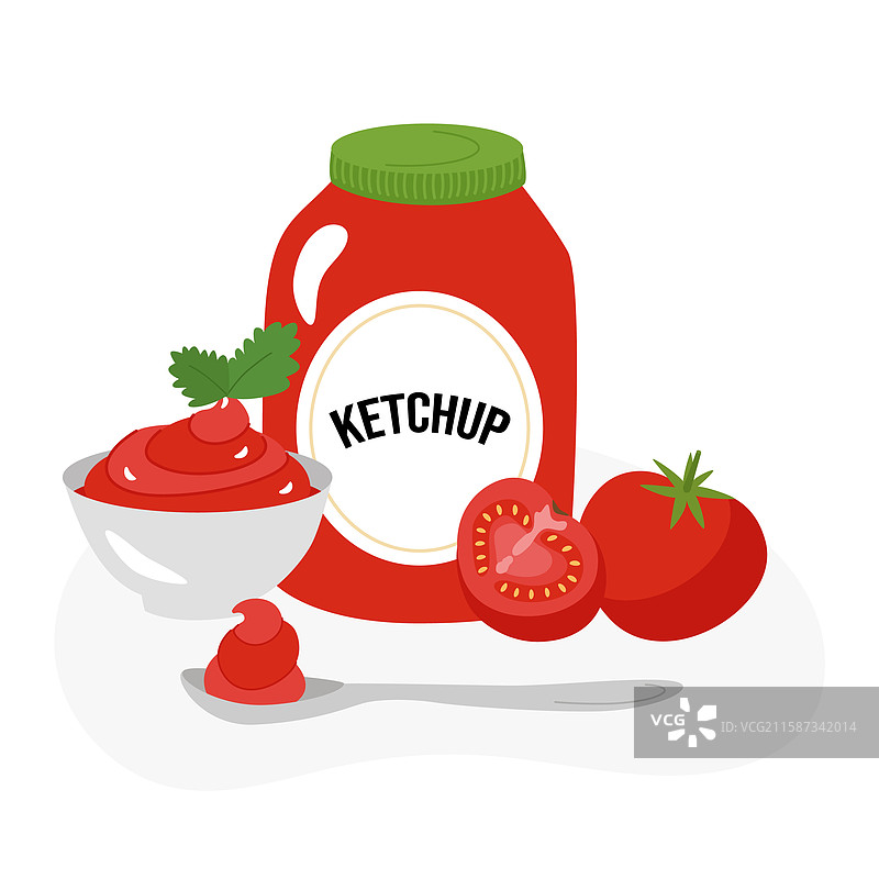 美丽摆放的番茄酱瓶图片素材