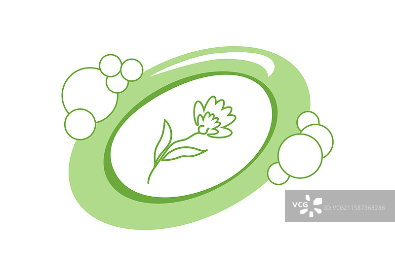 带泡沫和花朵的环保花卉肥皂图片素材