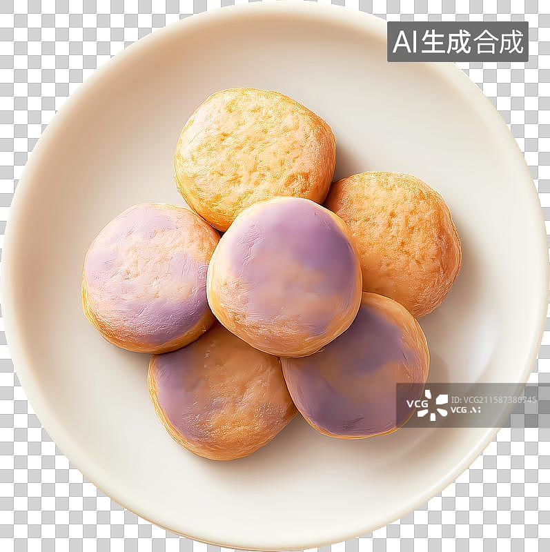 【AI数字艺术】一盘紫薯饼图片素材