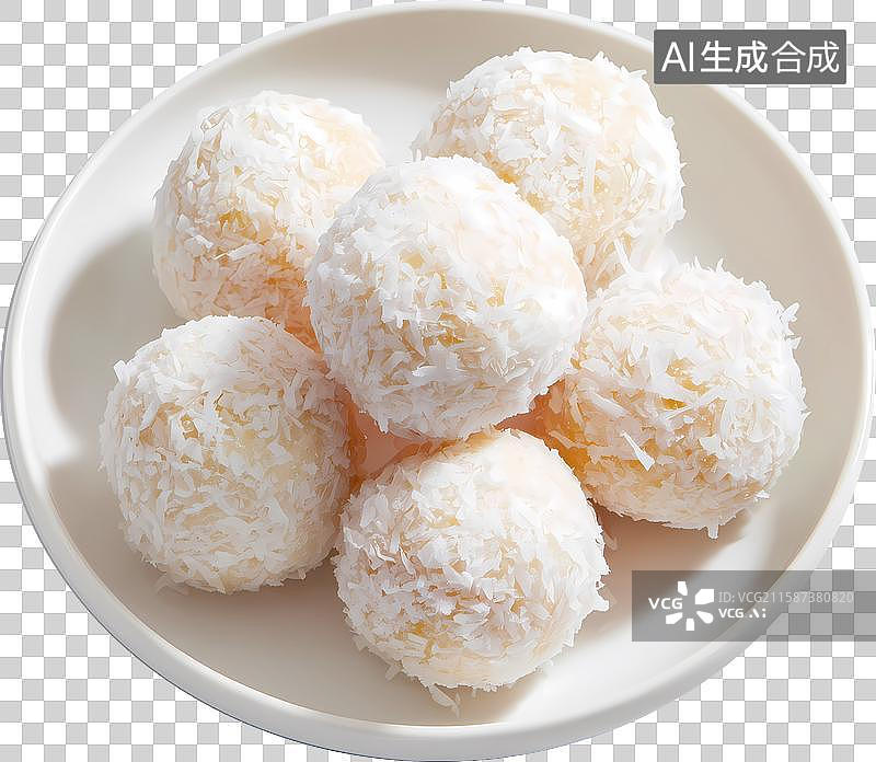 【AI数字艺术】一盘椰蓉球图片素材
