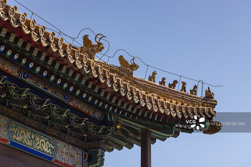 故宫建筑上的神兽 五脊六兽图片素材