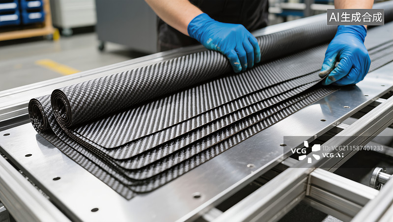 【AI数字艺术】碳纤维复合材料生产线图片素材
