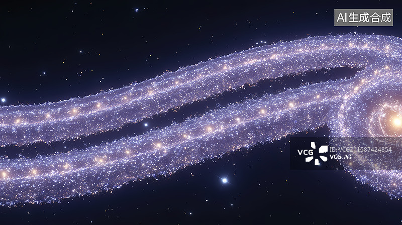 【AI数字艺术】星河交织的宇宙景象图片素材