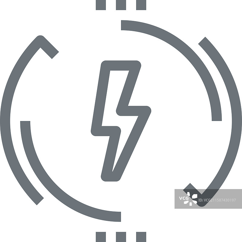 可再生能源平面线条网页图标概念图片素材