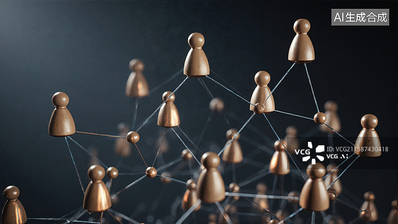 【AI数字艺术】人际网络连接图片素材