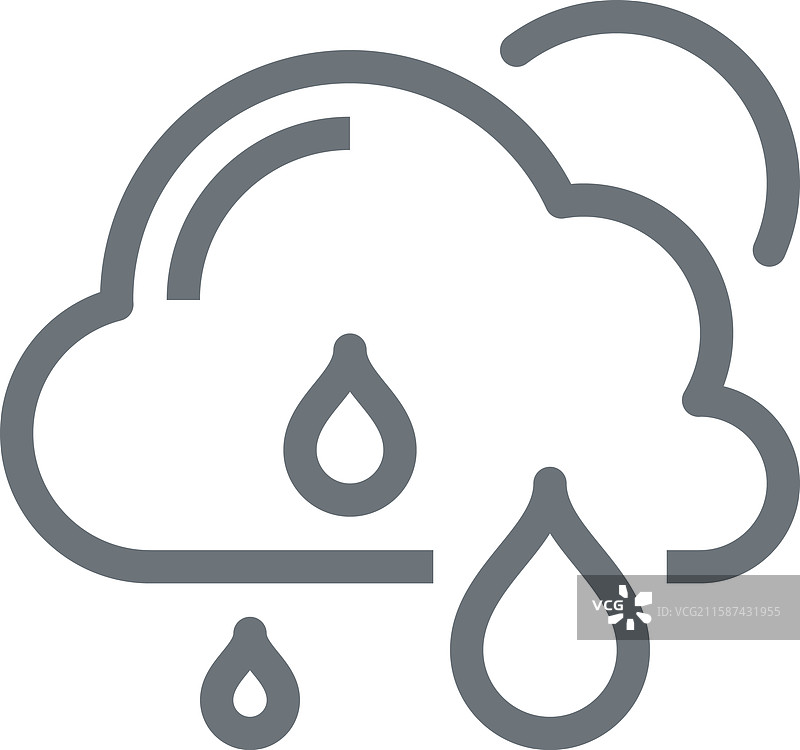 天气平面线条网页图标概念图片素材