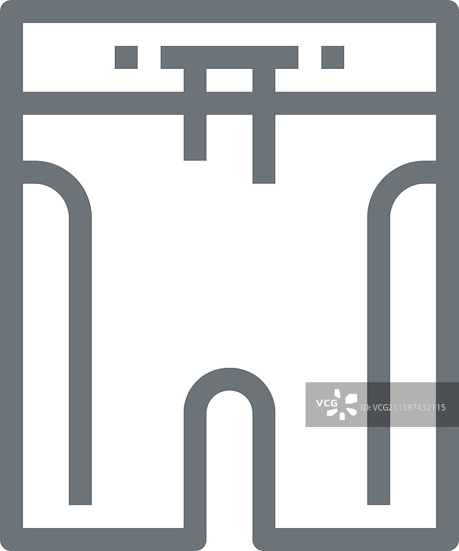 泳衣扁平线条网页图标概念图片素材