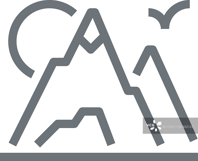 山脉平线网页图标概念图片素材