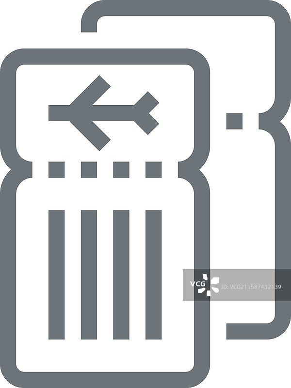 航班票据扁平线网页图标概念图片素材